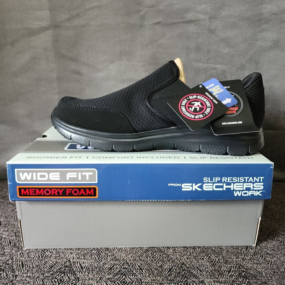 Skechers Work Flex Advantage McAllen Size 12 Wide Mens Slip Resistant E/H Shoes